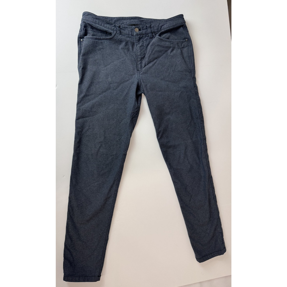 Lululemon ABC Pant Slim Tech Canvas Men's Heathered Navy Blue Stretch LM5609S 32